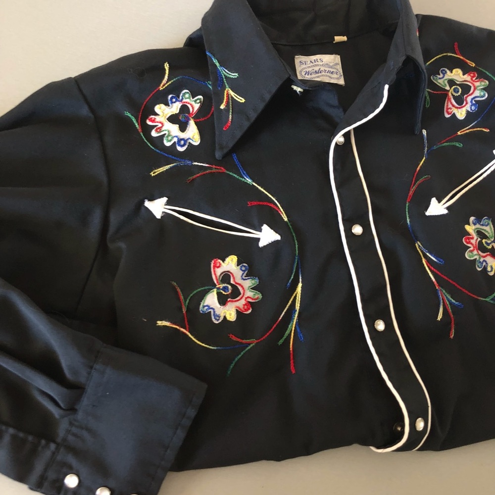 Vintage western snap button shirt